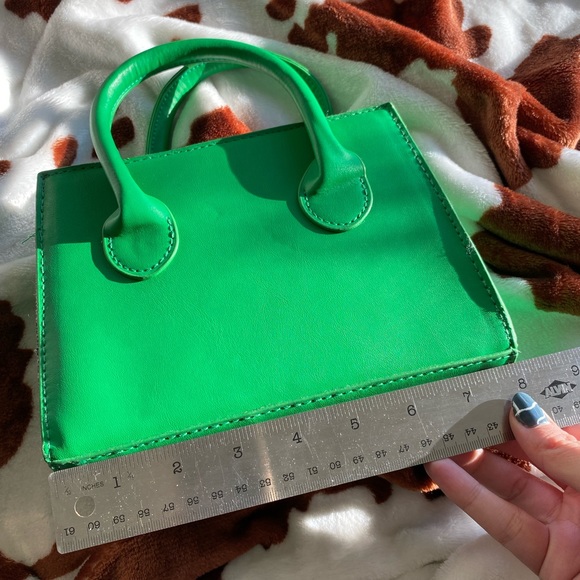 🖤5/$20 Bright Green Mini Tote Crossbody Bag - Picture 10 of 11